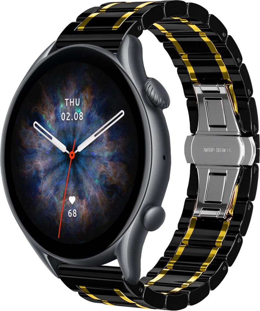 Ремешок керамический Ceramo для Amazfit GTR 3 Black/Gold (28714-02)