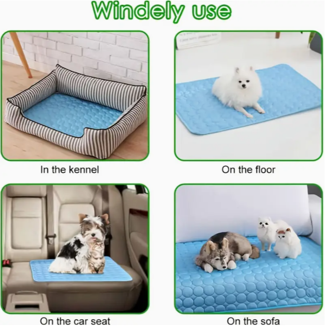 Коврик для кошек и собак самоохлаждающийся с дышащей и мягкой подкладкой летний 40x50 см Голубой (2002) - фото 10 Коврик для кошек и собак самоохлаждающийся с дышащей и мягкой подкладкой летний 40x50 см Голубой (2002) - фото 10