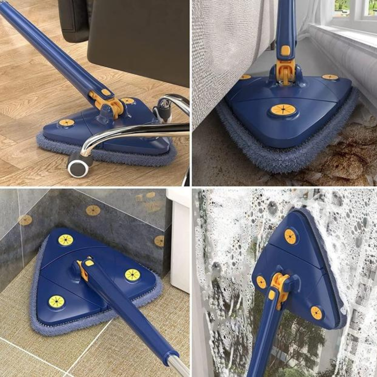 Швабра треугольная многофункциональная телескопическая Синий (XT-36-Blue) - фото 14