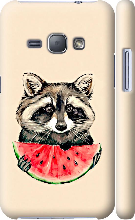 Чехол на Samsung Galaxy J1 (2016) Duos J120H Енотик с арбузом (4605c-262-42517)