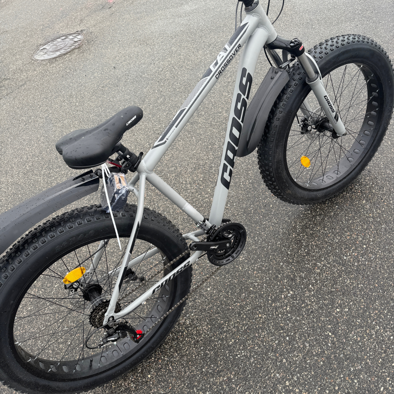 Фетбайк алюминиевый Cross Kayot 26/4,0" с амортизатором Shimano Серый (cb03b394) - фото 4 Фетбайк алюминиевый Cross Kayot 26/4,0" с амортизатором Shimano Серый (cb03b394) - фото 4