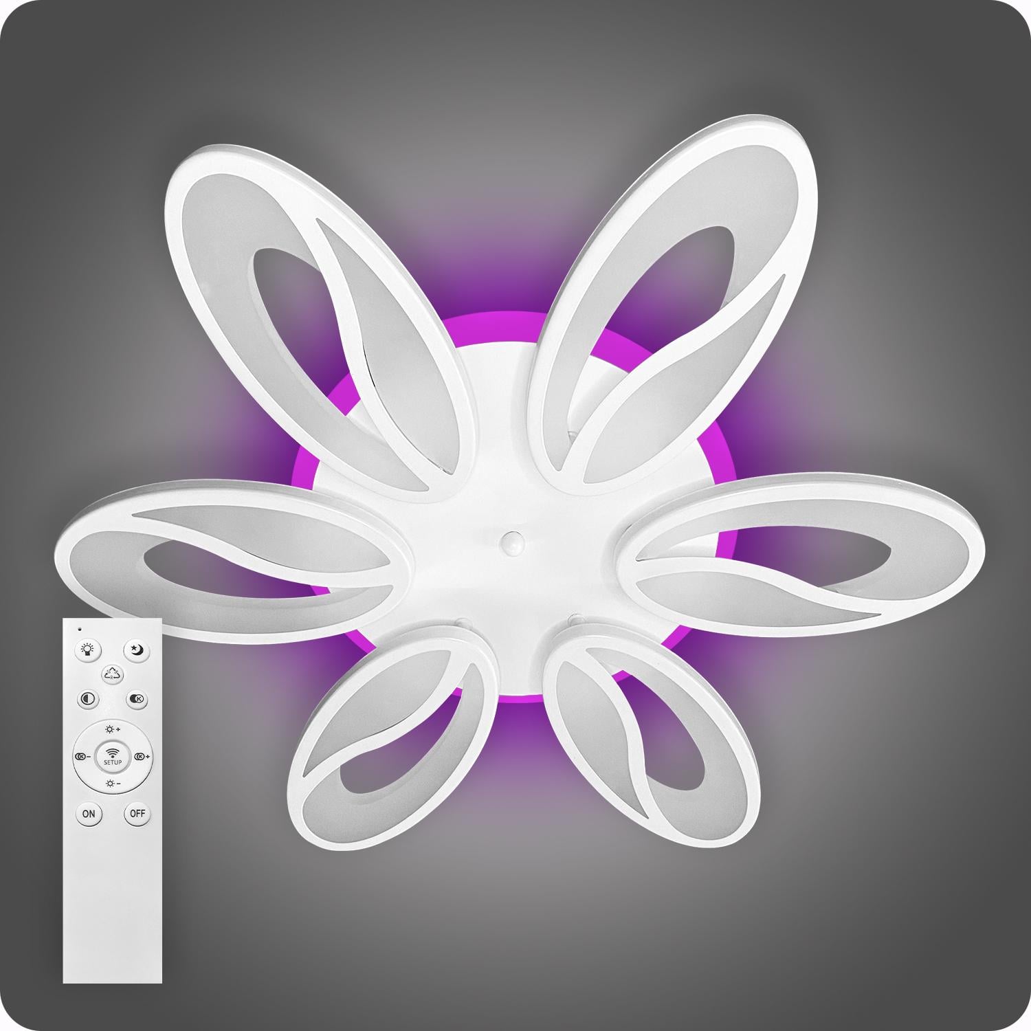 Люстра светодиодная 517 Light 3color с пультом 180 Вт Белый (01354)