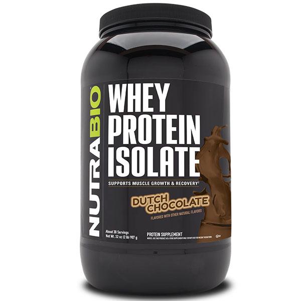 Протеин NutraBio Whey Protein Isolate 907 г 30 порций Dutch Chocolate (000027247)