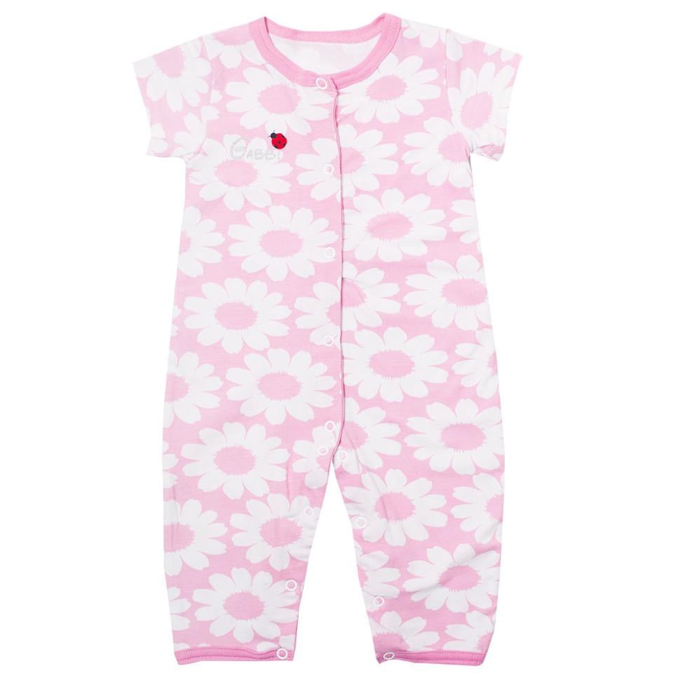 Комбінезон дитячий бавовняний для дівчинки Gabbi KB-19-20-2 Ромашка 68 см Рожевий (11537)