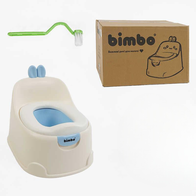 Дитячий горщик Bimbo BM-17355 знімний контейнер з накладкою та щіточкою Блакитний (2770141363)