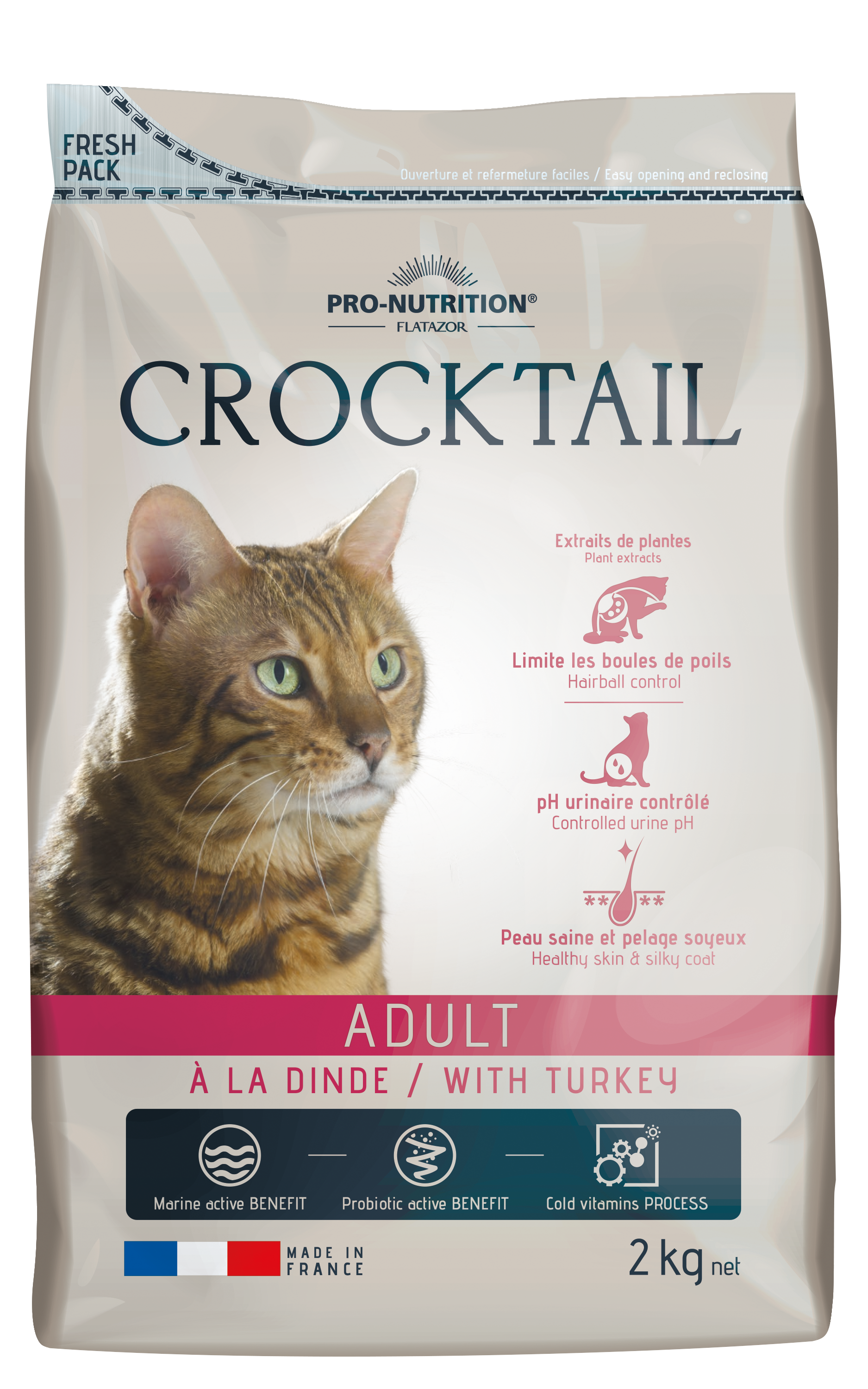 Сухий корм Pro-Nutrition Flatazor CROCKTAIL WITH TURKEY для дорослих котів з індичкою 2 кг