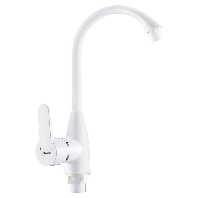 Смеситель для кухни PLAMIX Mario-011W White с подводом (PM0609)