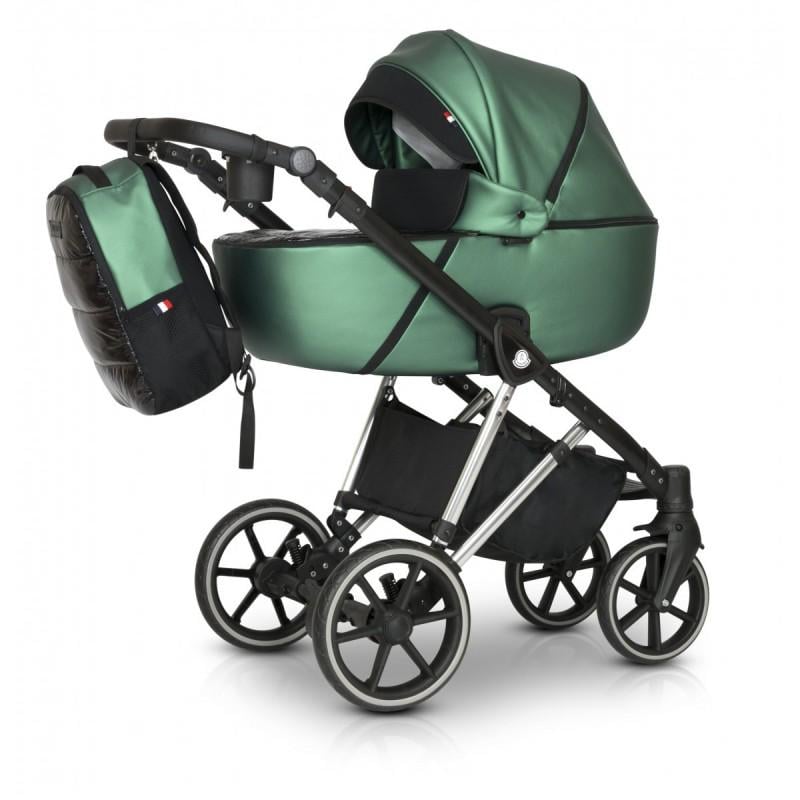 Коляска Verdi Makan Elektro универсальная 3в1 с автокреслом сумкой и дождевиком Зеленый