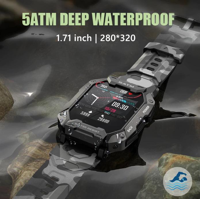 Умные часы мужские Uwatch Tank C20 Camouflage Black - фото 2