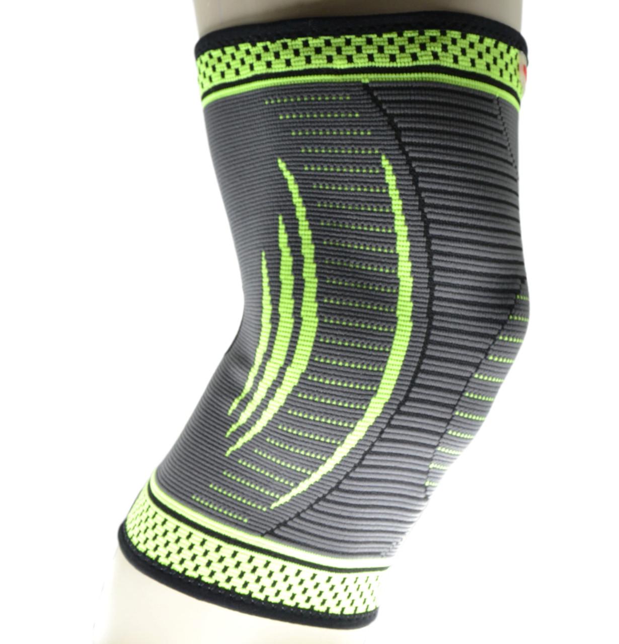 Наколінник компресійний MadMax MFA-284 3D Compressive knee support L Dark grey/Neon green (A-012720) - фото 5