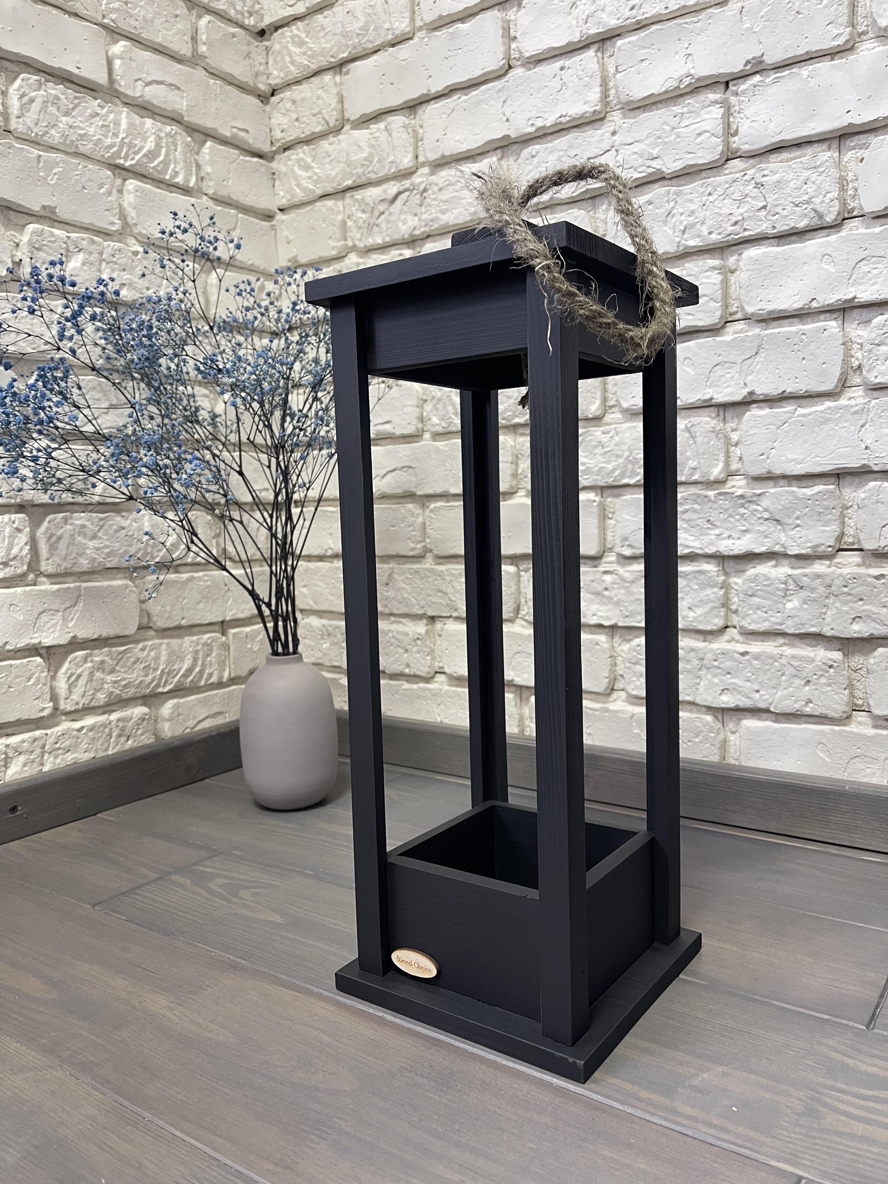 Подсвечник деревянный Wood Choice Фонарь 17х17х45 Черный - фото 2 Подсвечник деревянный Wood Choice Фонарь 17х17х45 Черный - фото 2