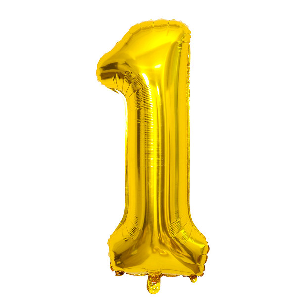 Шарик надувной в форме цифры 1 7966 40х98 см Золотой (4399274) - фото 1 Шарик надувной в форме цифры 1 7966 40х98 см Золотой (4399274) - фото 1