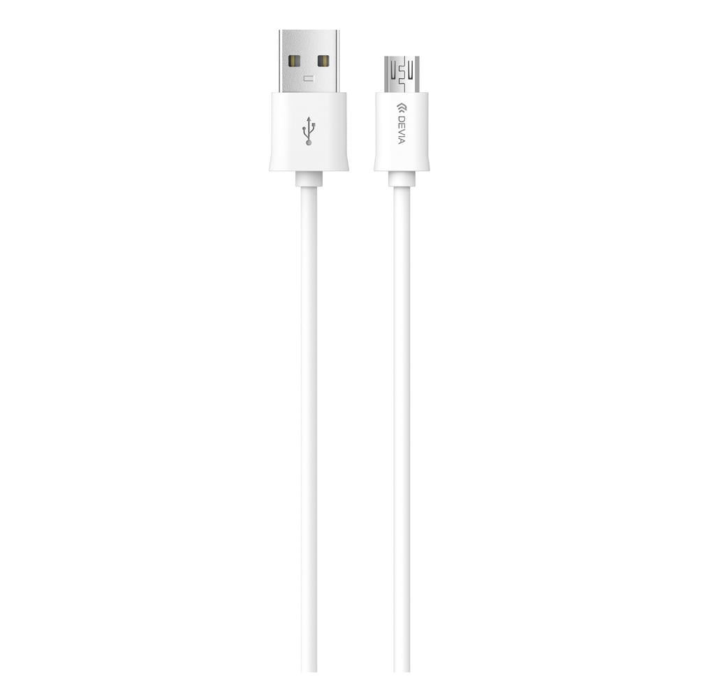 Кабель Devia Smart microUSB 2,1A 1 м Белый (10679)