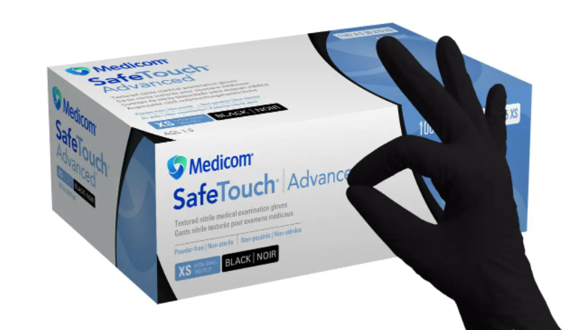 Нитриловые плотные перчатки SafeTouch Advanced без пудры 4,5 г 50 пар Черный (AN001188)