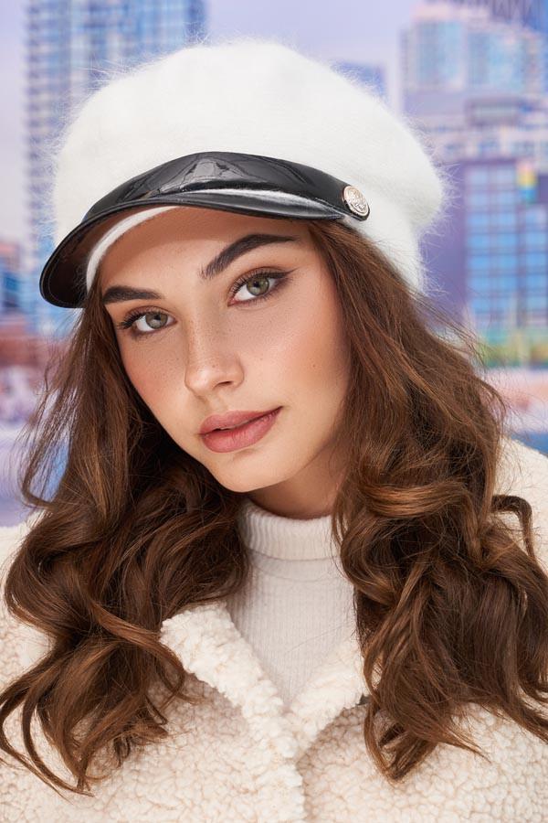 Берет с козырьком Braxton Ивы женский Белый (4953)