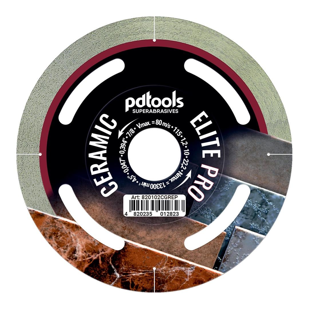 Круг алмазный отрезной PDTools 1A1R 115 CERAMIC ELITE PRO для ручного инструмента (37772310)
