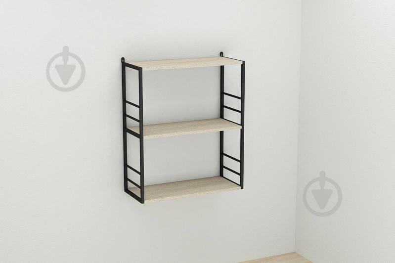 Книжная полка универсальная Ferrum-decor Стим 2 74x63x26 черный ДСП Дуб Сонома 16мм (XK00040)