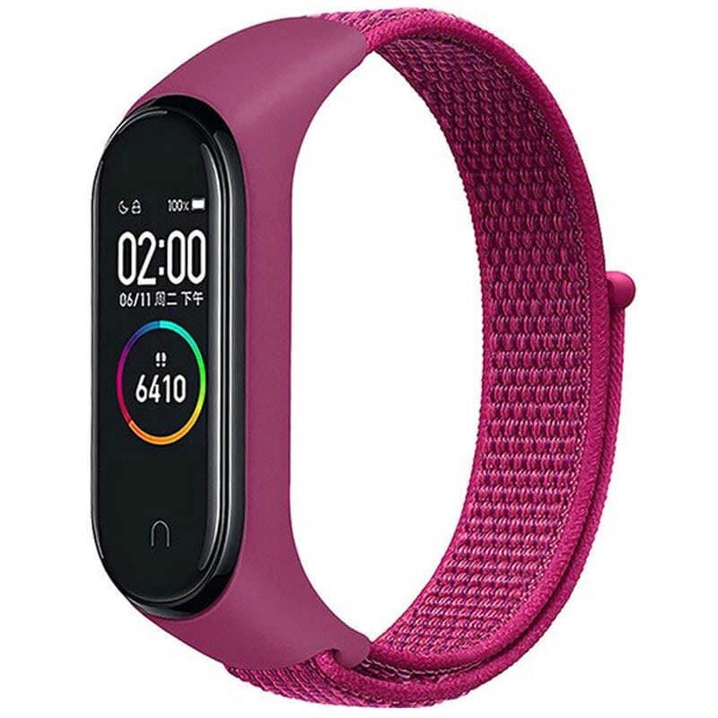 Ремінець Nylon для Xiaomi Mi Band 3/4/5/6 Малиновий (00000032379_15)