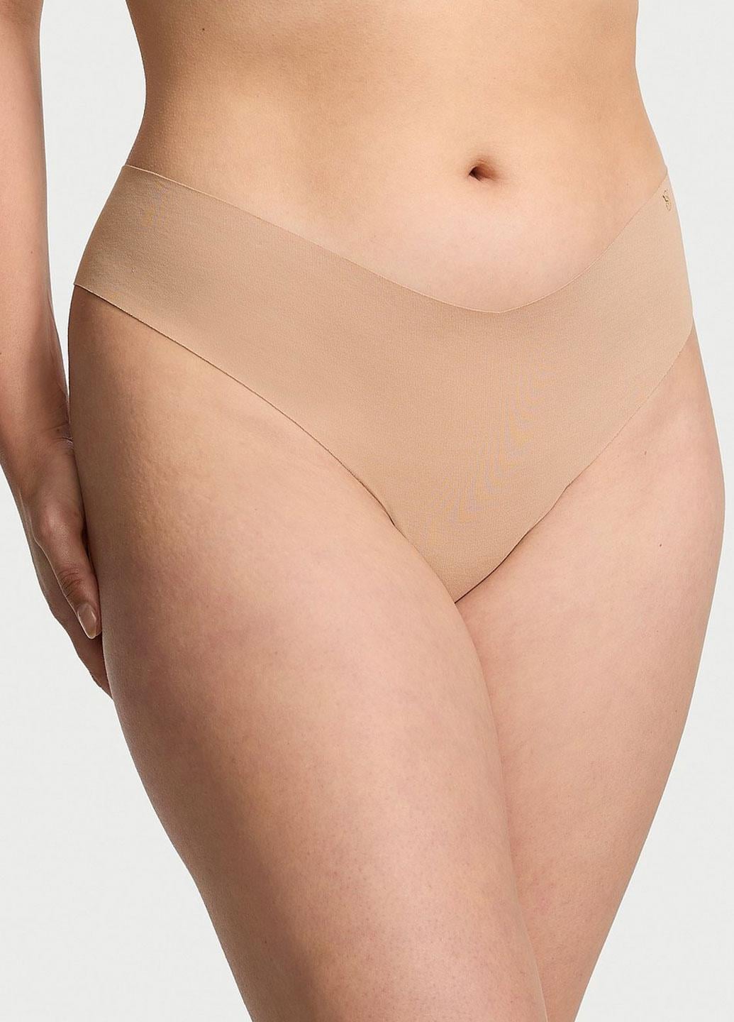 Трусики стрінги безшовні Victoria's Secret No-Show Thong XL Бежевий (360000416724SEQXL)