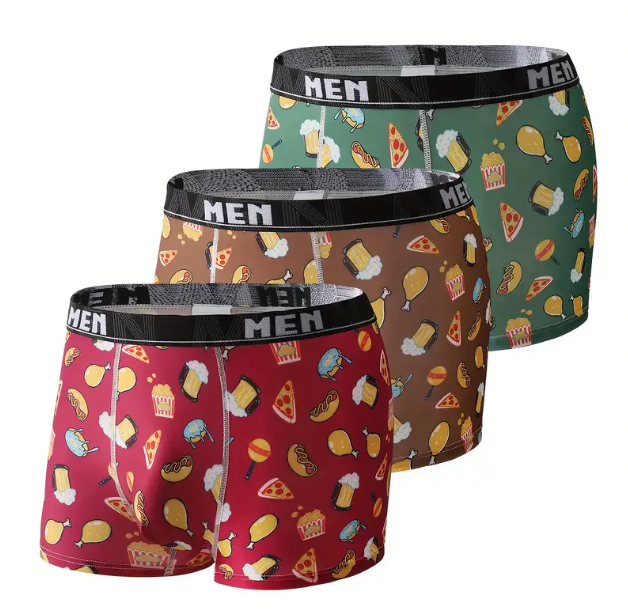 Трусы мужские боксеры из ледяного шелка 3 шт. L (НТЛШ066)