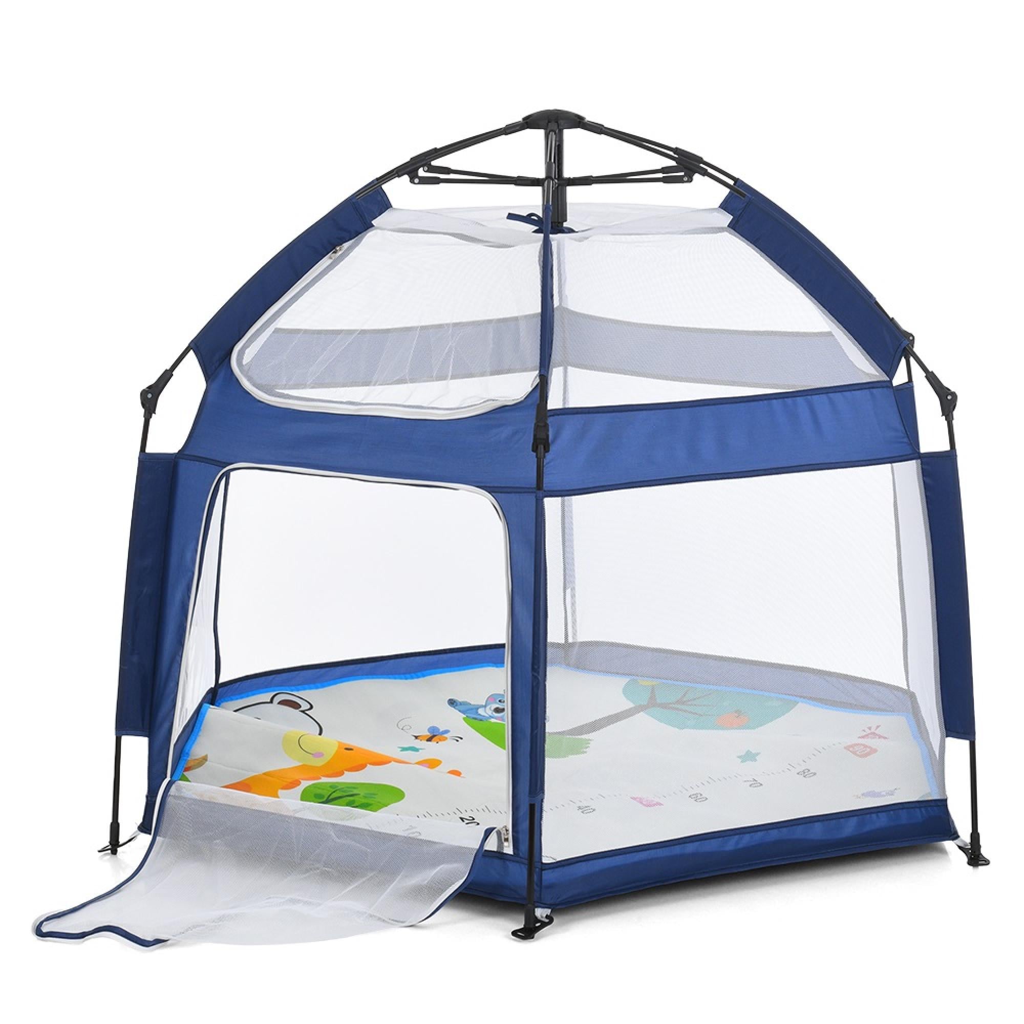 Палатка-манеж с москитными сетками и ковриком 146х127х110 см Синий