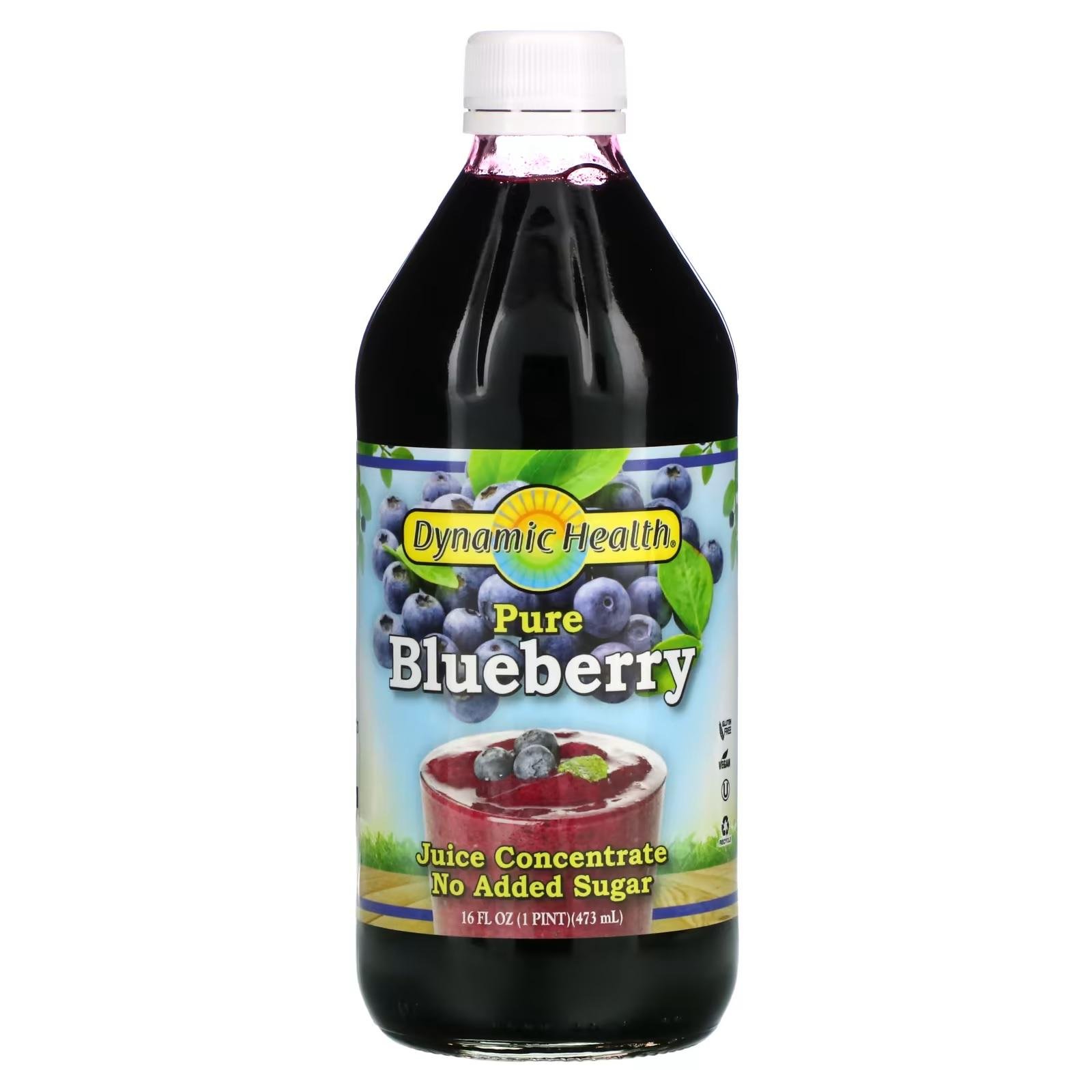 Антиоксидант Dynamic Health Laboratories Pure Blueberry Juice Concentrate 473 мл 31 порція Blueberry