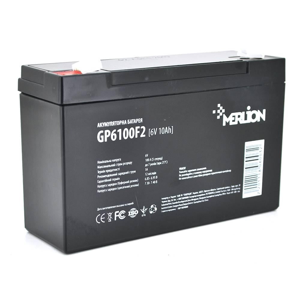 Акумуляторна батарея MERLION AGM GP6100F2 6 V 10Ah 150 x 50 x 95 100 Q10/540