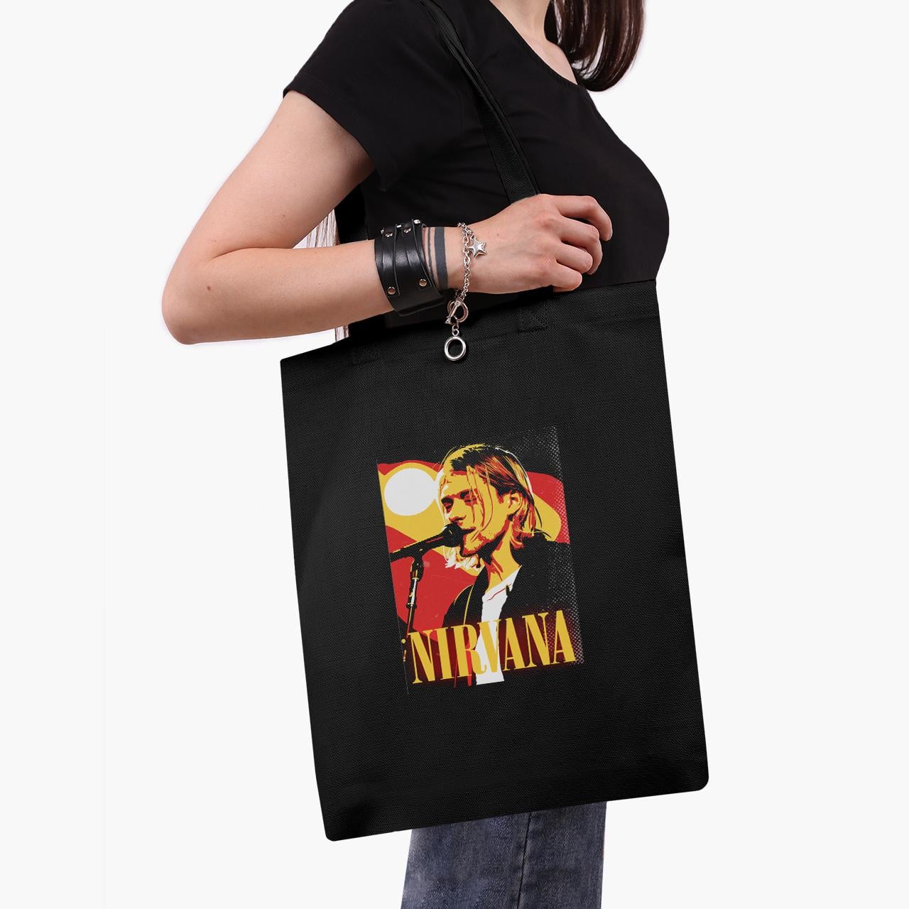 Эко сумка шоппер Kurt Cobain Nirvana 41x35 см Черный (9227-2971-BKZ)