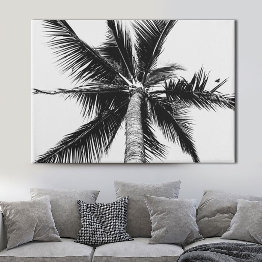 Картина для интерьера Черно белая пальма 160x80 см (K0002_XL)