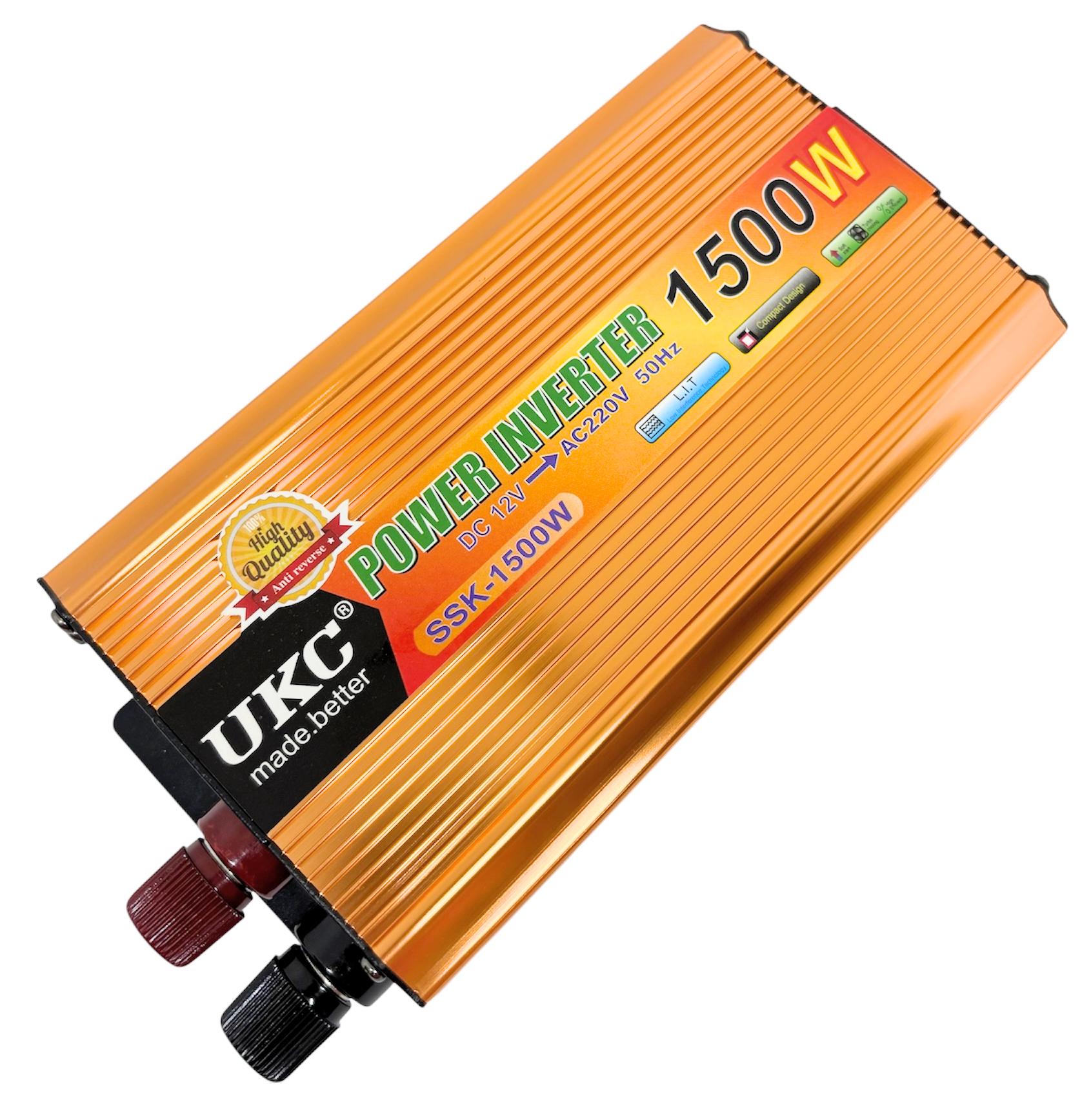 Автомобильный инвертор UKC аппроксимированная синусоида 1500 W 12V-220V (32007301)