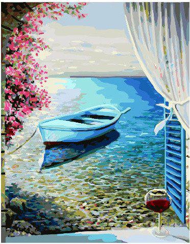 Картина по номерам Brushme "Лодка у лоджии" (GX24698) Картина по номерам Brushme "Лодка у лоджии" (GX24698)