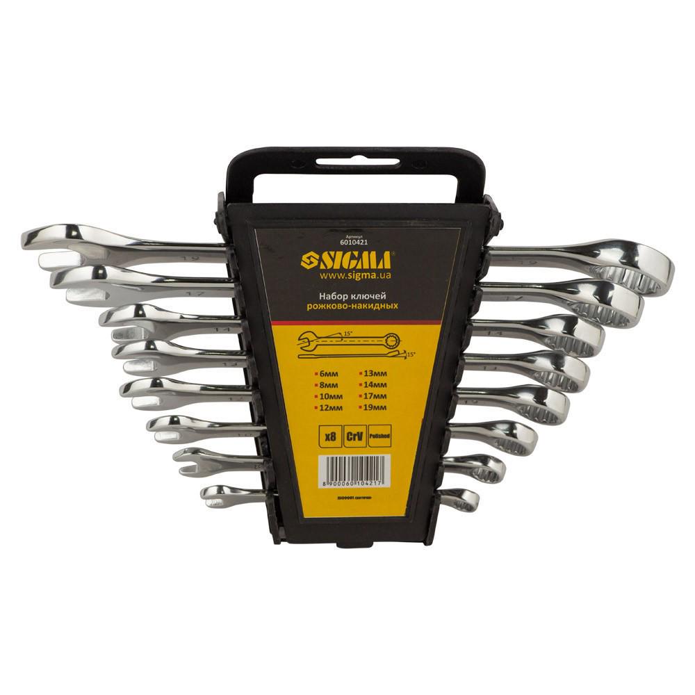 Ключи рожково-накидные Sigma CrV polished 8 шт. 6-19 мм (TR6010421)