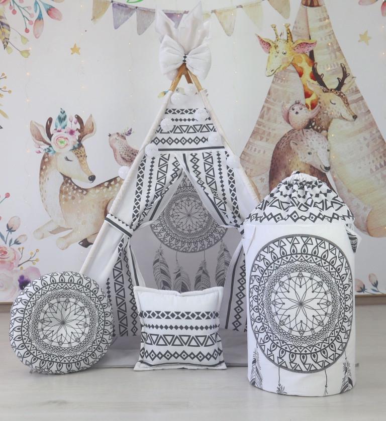 Вігвам для дітей Альбатрос з матрацом і подушками з кошиком для білизни - фото 3 Вігвам для дітей Альбатрос з матрацом і подушками з кошиком для білизни - фото 3