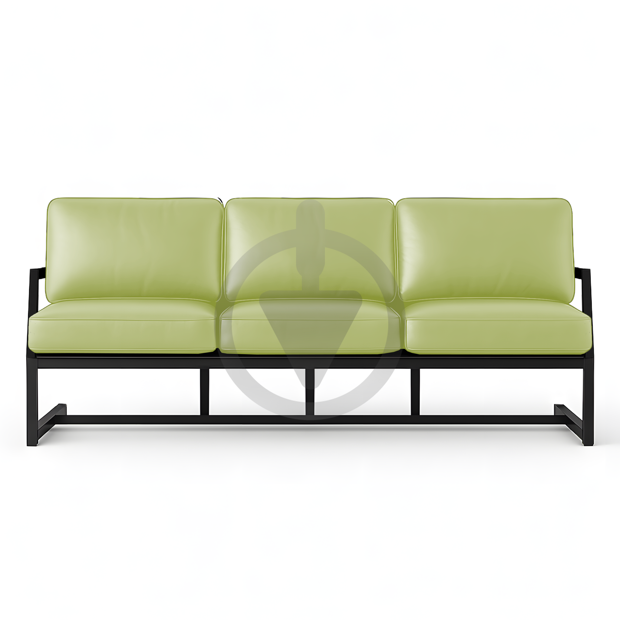 Диван металевий AVVS Атлас з підлокотниками лофт екошкіра 246 см Салатовий - фото 2