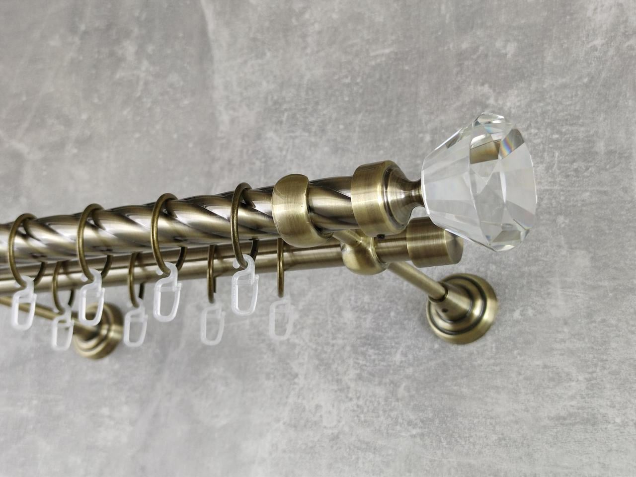 Карниз MStyle металлический для штор двухрядный Спектралия 25/19 мм крученый 200 см Антик (5012584)