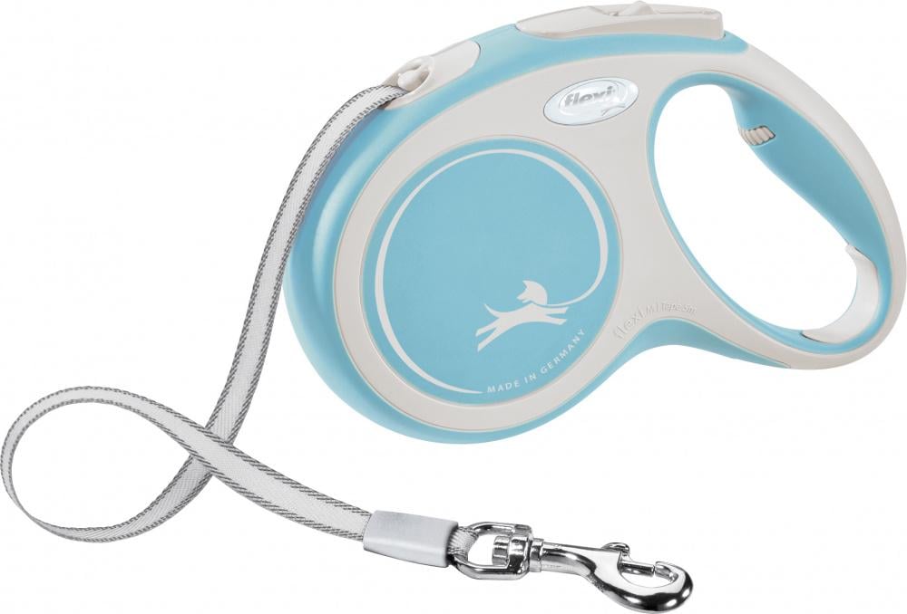 Повідець-рулетка для собак Flexi New Comfort зі стрічкою М 5 м/до 25 кг Блакитний (FL 043615)