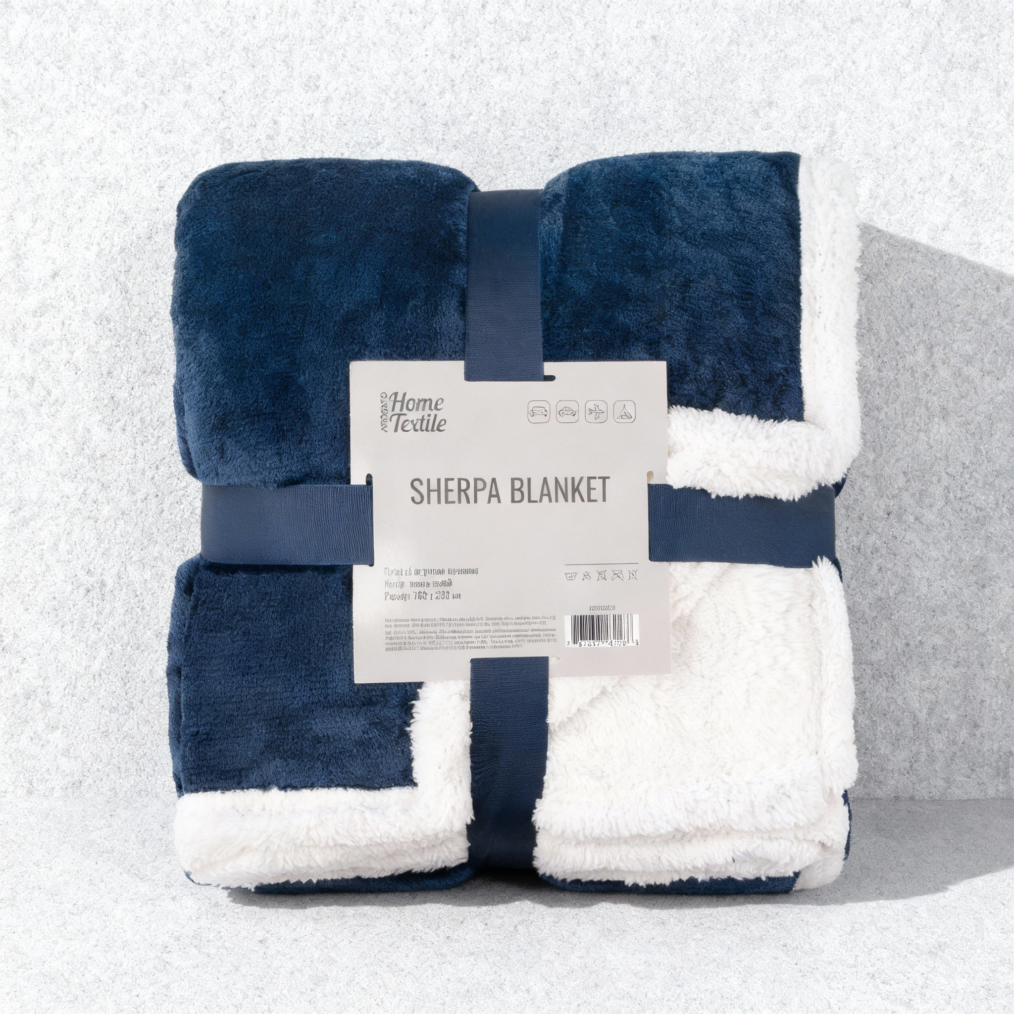 Плед-покрывало мягкий Ardesto Sherpa из 100% полиэстера для спальни/гостиной и детской 160x200 см Темно-синий (ART0204SH)