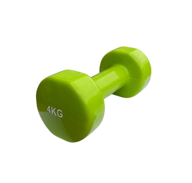 Гантель для фитнеса Generation Fitness FF51D3B с виниловым покрытием 4 кг Зеленый (FF51D3B-4kg green)
