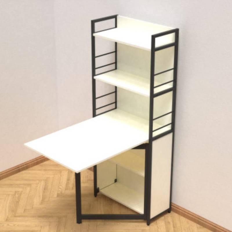 Стіл книжка з етажеркою Ferrum-decor Практик 2 метал/ДСП 16 мм 1555x640x990 мм Чорний/Білий (FRD-104625) - фото 1 Стіл книжка з етажеркою Ferrum-decor Практик 2 метал/ДСП 16 мм 1555x640x990 мм Чорний/Білий (FRD-104625) - фото 1