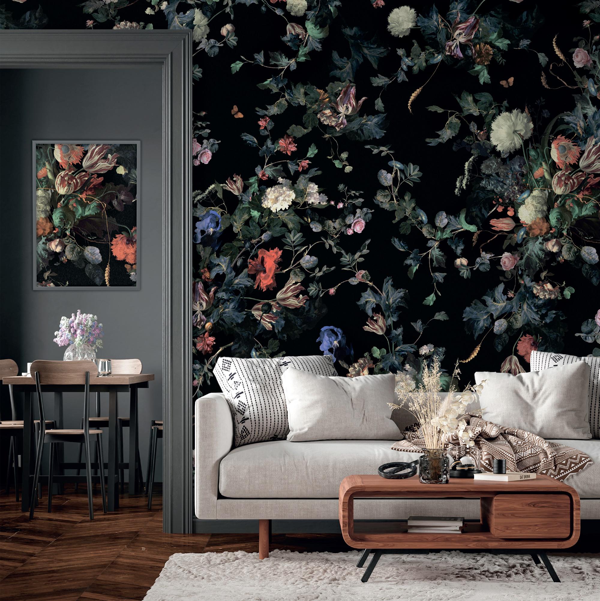 Фотообои премиум-класса AdaWall SEASONS MURAL Floral Черный (SE315-1) Фотообои премиум-класса AdaWall SEASONS MURAL Floral Черный (SE315-1)