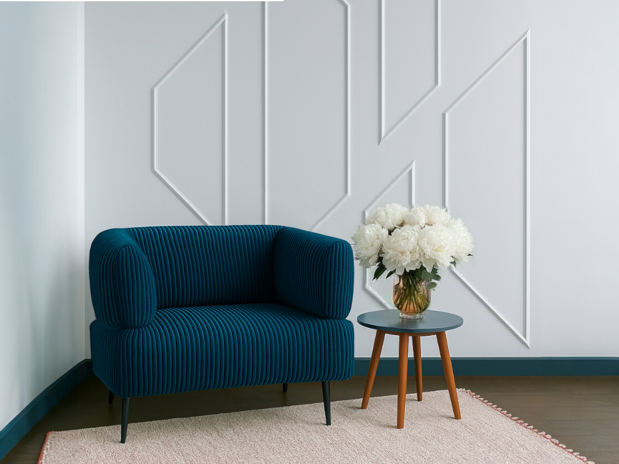 Крісло офісне Tobi Sho Бенно-1 ЛЮКС з підлокітниками велюр 1000х720х750 мм Lotus 88/Темно-синій (fg2kg667)