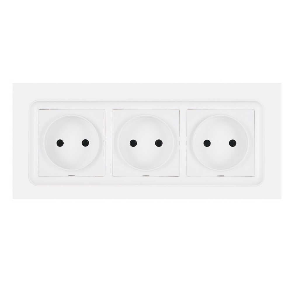 Розетка накладна потрійна Nilson Unique без заземлення Білий ( 28111057)