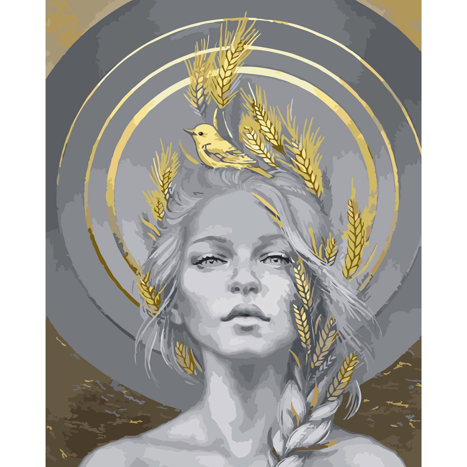 Картина по номерам Strateg Девушка с колосками 40х50 см (SY6025)