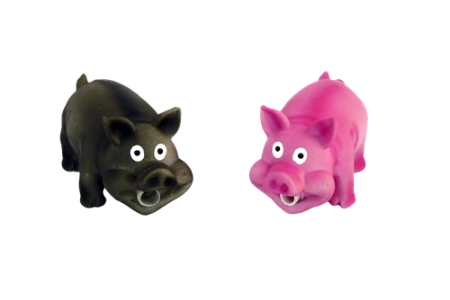 Іграшки PAPILLON порося з латексу для собак з пискавкою 16 см Чорний/Рожевий (140011)