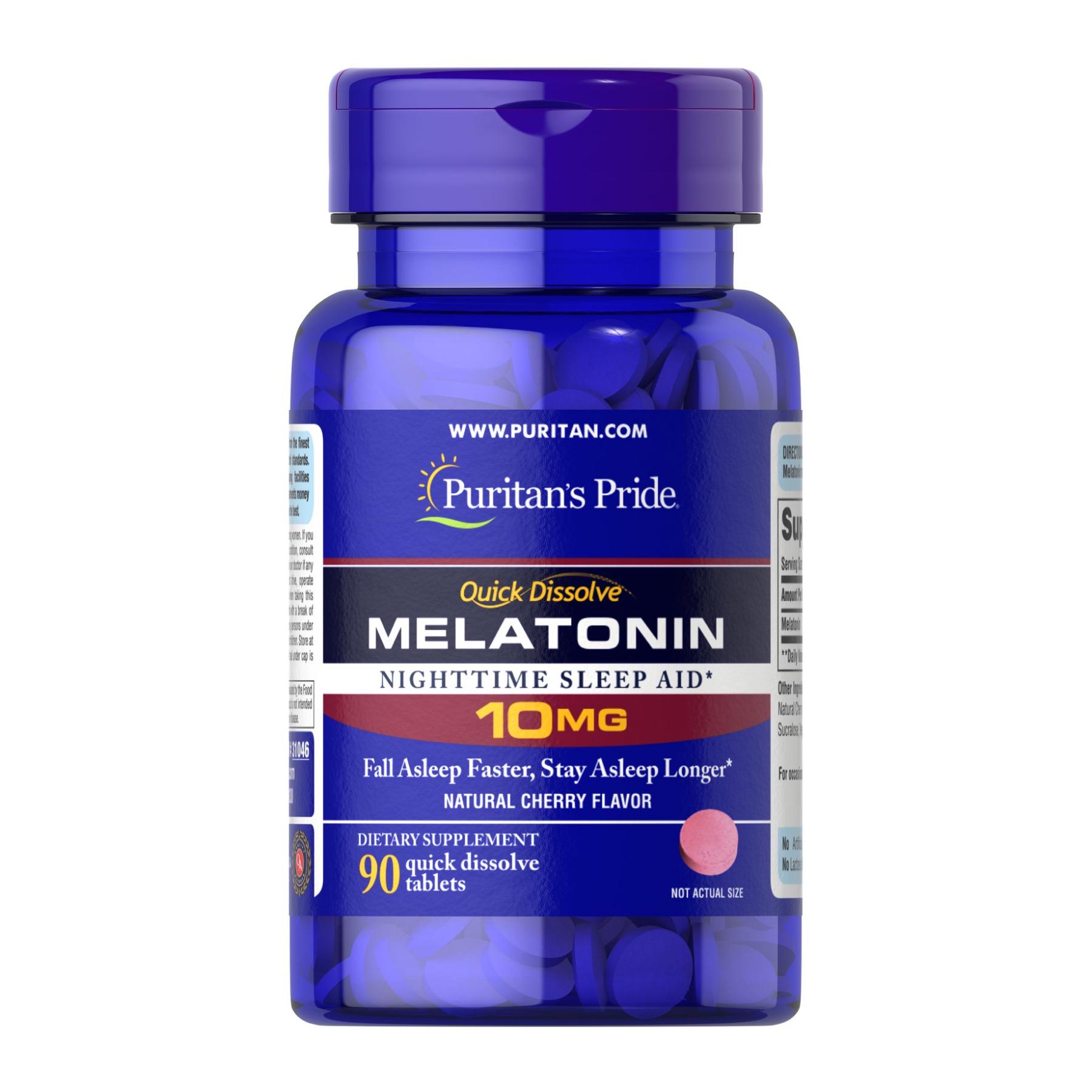 Натуральная добавка Quick Dissolve Melatonin 10 mg Cherry Flavor 90 Tablets (2022-09-0291)