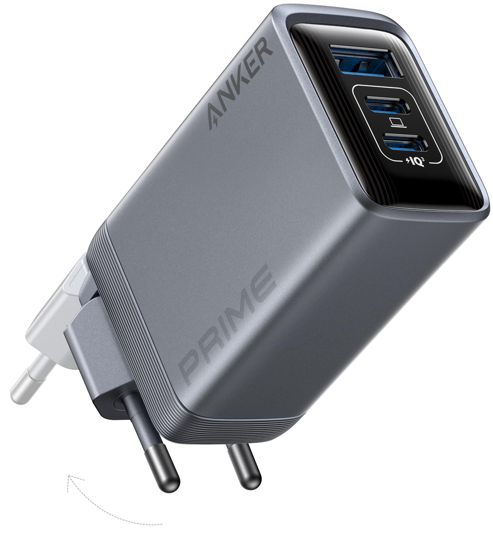 Зарядний пристрій мережевий Anker GaNPrime Charger 100W 2xUSB-C PD & 1xUSB-A Foldable Срібний (UG-A2688341)