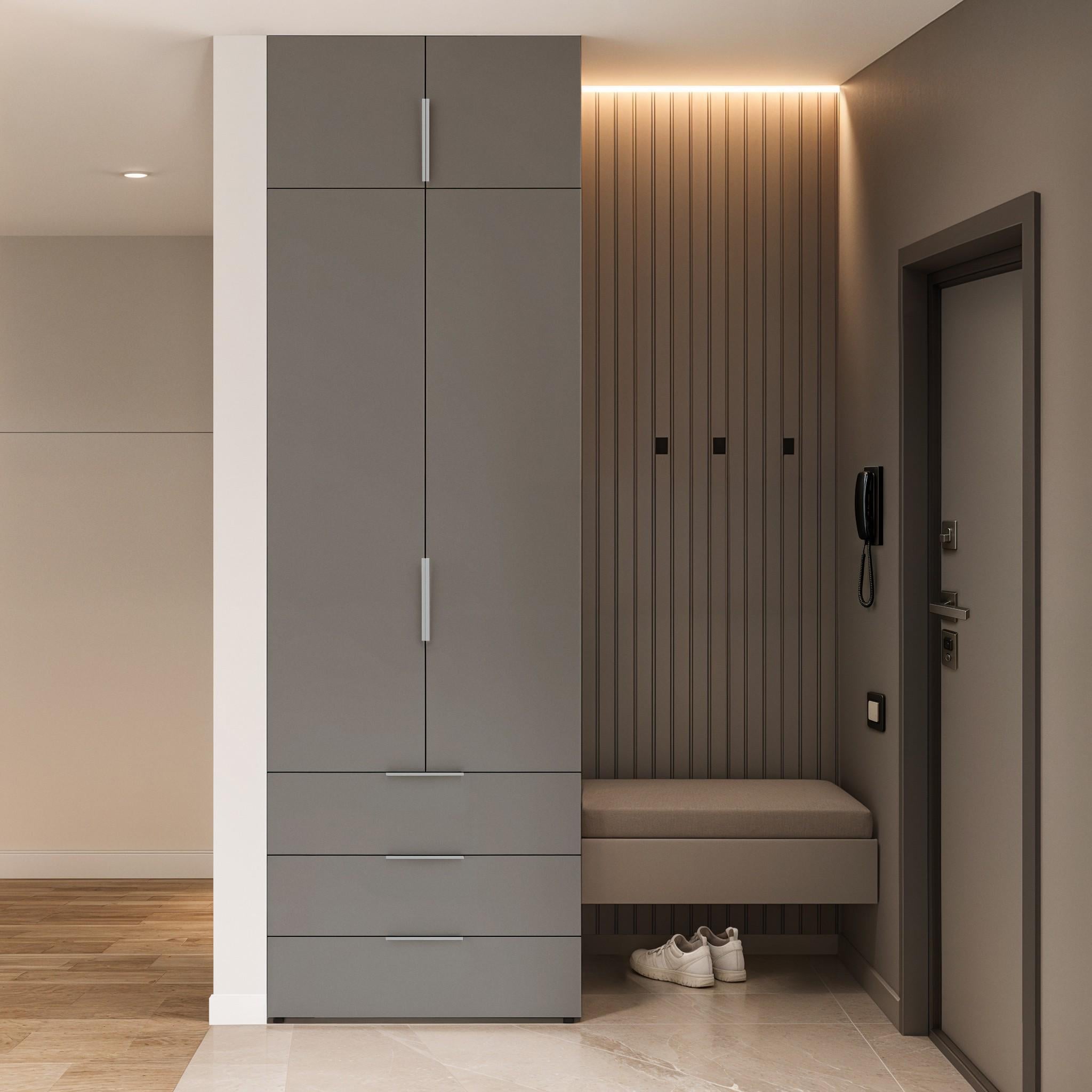 Шкаф со штангой и ящиками Versale 2 Antr 770x500x2400 мм Графит