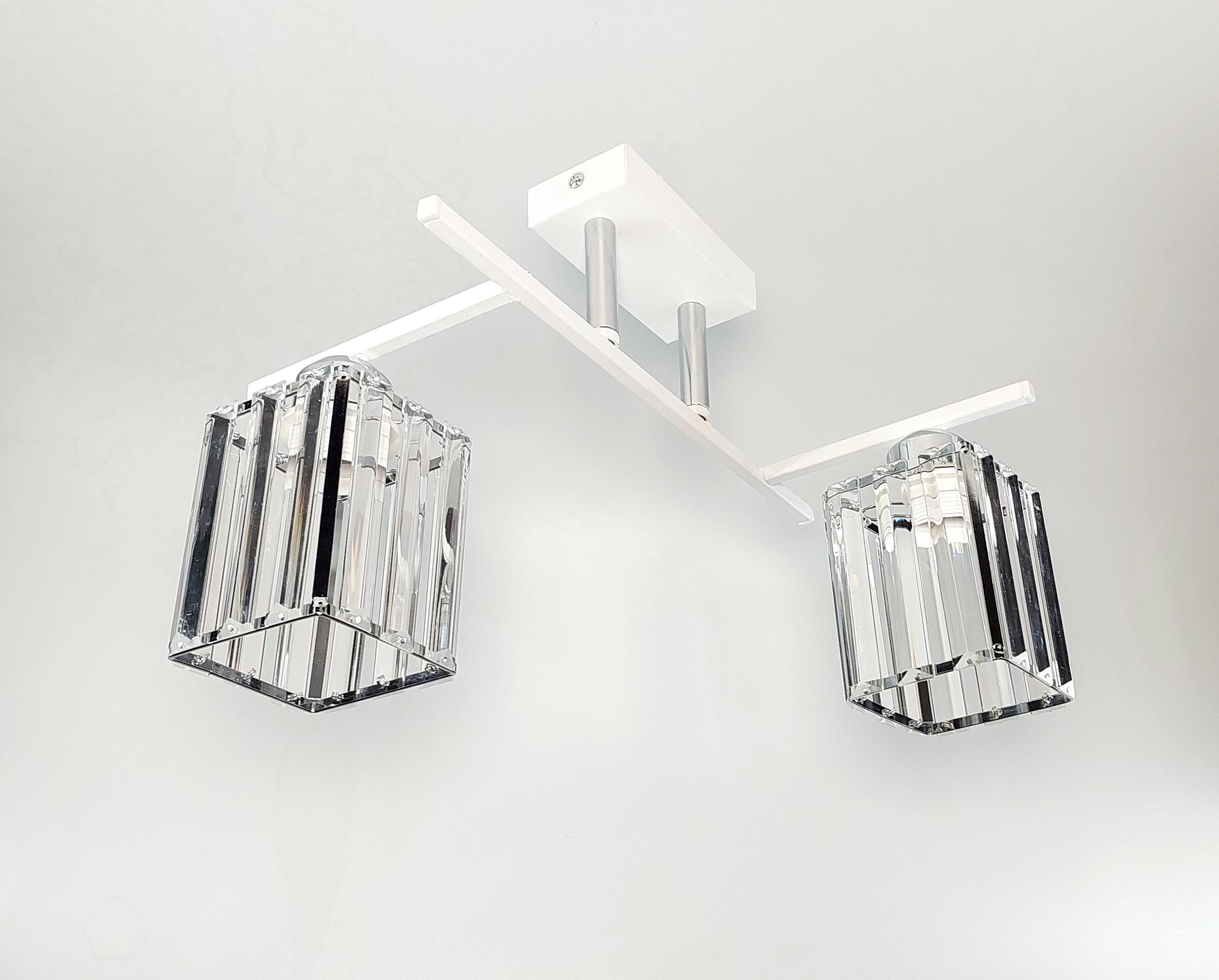 Люстра потолочная Лофт 3278/2 на два плафона металлическая Белый