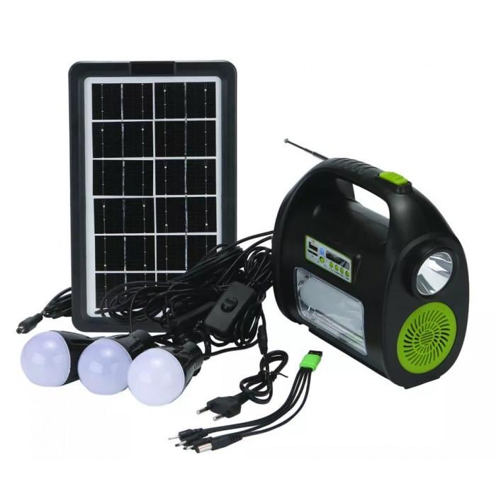 Павербанк-фонарь Solar Light DT-9025B Радио/Bluetooth/встроенный аккумулятор/3 лампочки/USB 9000 MAh (9025)