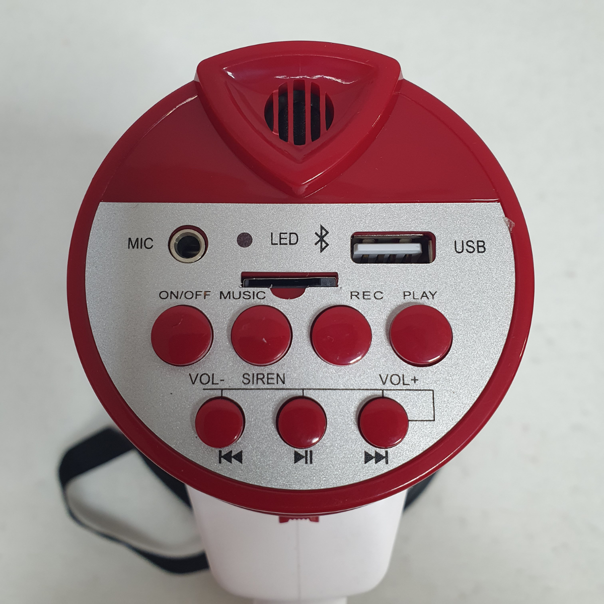 Громкоговоритель рупор на аккумуляторе 20 Вт слышимость до 400 м Белый (RGM-619L-BWhite) - фото 3